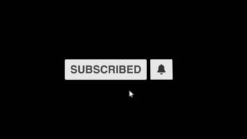 Subscribe button and notification bell animation on alpha channel background video