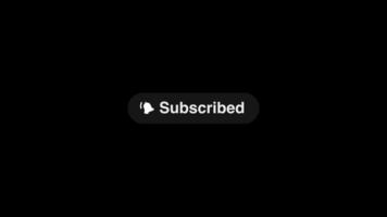 Subscribe animated button. Subscribe and notification bell animation on alpha channel background video