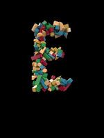 Animated Dynamic Colorful Wooden Building Block Typeface the letter E video