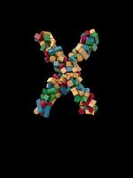 Animated Dynamic Colorful Wooden Building Block Typeface the letter X video