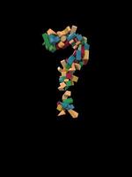 Animated Dynamic Colorful Wooden Building Block Typeface the question mark symbol video