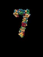 Animated Dynamic Colorful Wooden Building Block Typeface the number 7 video
