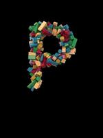 Animated Dynamic Colorful Wooden Building Block Typeface the letter P video