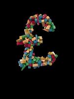 Animated Dynamic Colorful Wooden Building Block Typeface the gbp symbol video