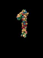 Animated Dynamic Colorful Wooden Building Block Typeface the number 1 video