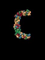 Animated Dynamic Colorful Wooden Building Block Typeface the letter C video