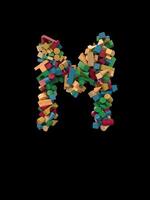 Animated Dynamic Colorful Wooden Building Block Typeface the letter M video