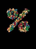 Animated Dynamic Colorful Wooden Building Block Typeface the percentage symbol video