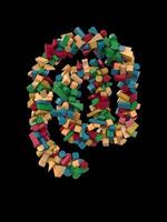 Animated Dynamic Colorful Wooden Building Block Typeface the at symbol video