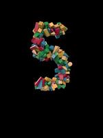 Animated Dynamic Colorful Wooden Building Block Typeface the number 5 video
