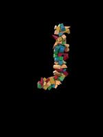 Animated Dynamic Colorful Wooden Building Block Typeface the letter J video