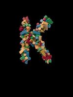 Animated Dynamic Colorful Wooden Building Block Typeface the letter K video