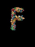 Animated Dynamic Colorful Wooden Building Block Typeface the letter F video