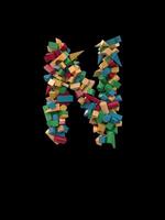 Animated Dynamic Colorful Wooden Building Block Typeface the letter N video