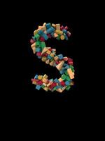 Animated Dynamic Colorful Wooden Building Block Typeface the letter S video