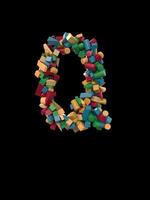 Animated Dynamic Colorful Wooden Building Block Typeface the letter Q video