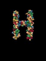 Animated Dynamic Colorful Wooden Building Block Typeface the letter H video