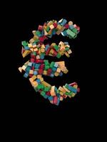 Animated Dynamic Colorful Wooden Building Block Typeface the euro symbol video
