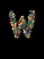 Animated Dynamic Colorful Wooden Building Block Typeface the letter W video