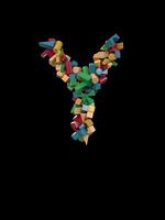 Animated Dynamic Colorful Wooden Building Block Typeface the letter Y video