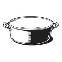 Oval cooking pot with handles kitchenware cookware vector
