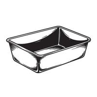 Rectangular metal baking pan with rounded corners and textured interior kitchenware cooking vector