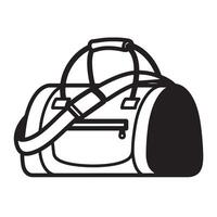 Black duffel bag with shoulder strap and zippered pocket gym bag sports bag vector