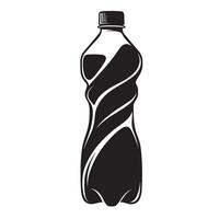 Black and white graphic of a twisted plastic bottle beverage drink vector