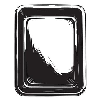 Black and white abstract frame with textured edges border vector