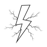 illustration of a bolt shape with cracks indicating energy and power concept vector