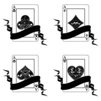Poker card surrounded by Halloween style ribbons, Poker card surrounded by Halloween style ribbons vector