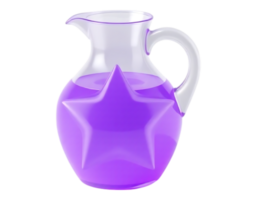 Star-shaped juice in a glass pitcher png