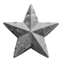 Textured 3D Star with Perforations png