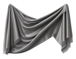 Draped Silver Fabric with Fringed Edges png