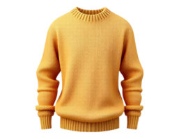 Mustard Yellow Crewneck Sweater Isolated on Transparent Background png
