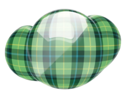 Glossy Tartan Cloud Shape with Transparent Background png