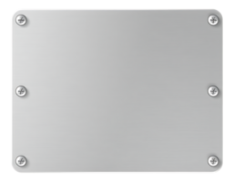 Metal Plate with Screws on Transparent Background png