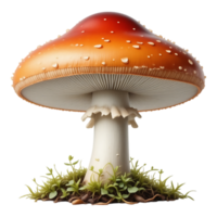 Amanita Muscaria Mushroom with Detailed Texture and Grass png