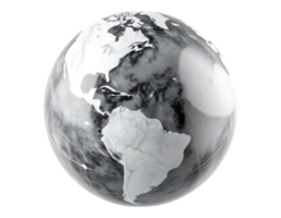 Earth Globe in Gray Scale png