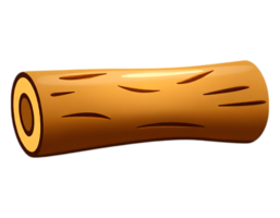 Cartoon Log 3D Rendered Wooden Cylinder with Grooves and Hollow End png