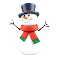 Festive Snowman with Top Hat, Scarf, and Carrot Nose png