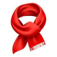 Vibrant Red Scarf with Delicate Fringes, Isolated on Transparent Background png