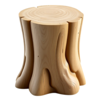 Wooden Stump Table with Organic Shape and Natural Texture png