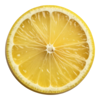 Slice of a Fresh Lemon Citrus Fruit Yellow Transparent CloseUp png