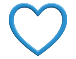 Blue Heart Frame on Transparent Background png