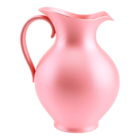 Pink Ceramic Pitcher with Handle, Isolated on Transparent Background png