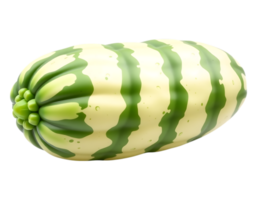 Stylized oblong melon with green stripes and a light yellow base png