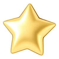 Golden Star with Realistic Glossy Effect png