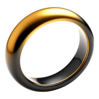 Luxurious Gold and Black Ring with Gleaming Finish png