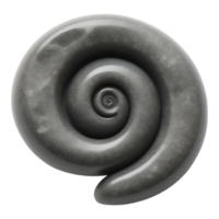 Swirling Fossil Shell Polished Stone Spiral Isolated on Transparent Background png